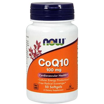NOW Foods Koenzym Q10, 100 mg, 50 softgel kapslí (750)
