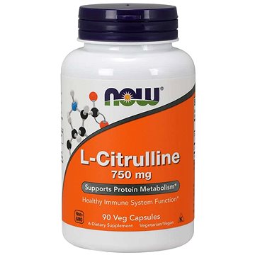 NOW Foods L-Citrulin 750 mg, 90 rostlinných kapslí (584)