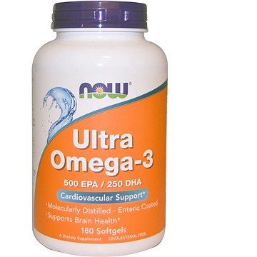 NOW Foods Ultra Omega 3, 500 EPA/250 DHA, 180 softgel kapslí (579)