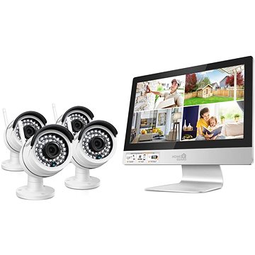 iGET HOMEGUARD HGNVK49004, 4-kanálový HD NVR s LCD 12" + 4x kamera HD 960p, IP66 (HGNVK49004)