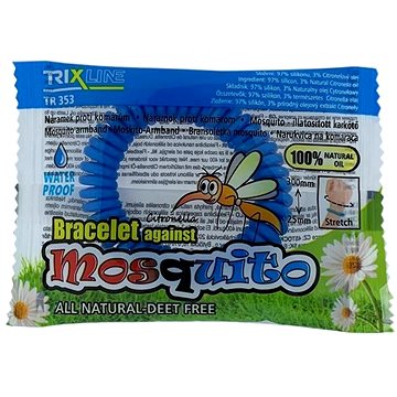 TRIXLINE repeletní náramek mosquito na jedno použití, mix barev, 1 ks (8595159841816)