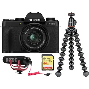 Fujifilm X-T200 + XC 15-45 mm černý - Vlogger Kit 1 (Bundle)