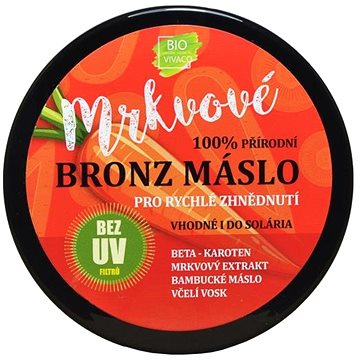 VIVACO Přírodní opalovací mrkvové máslo bez UV filtrů vhodné i do solária 150 ml (8595635209185)