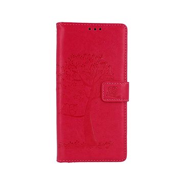 TopQ Kryt Xiaomi Redmi 9 knížkový Tmavě růžový strom sovičky 53905 (Sun-53905)