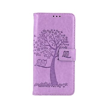TopQ Pouzdro Samsung A33 5G knížkové Světle fialový strom sovičky 75034 (Sun-75034)