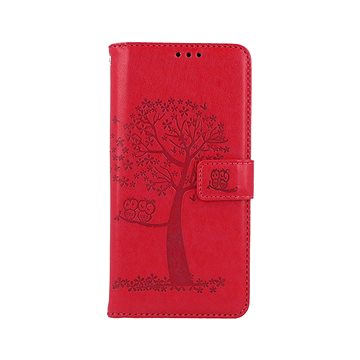 TopQ Pouzdro Samsung A33 5G knížkové Tmavě růžový strom sovičky 75031 (Sun-75031)