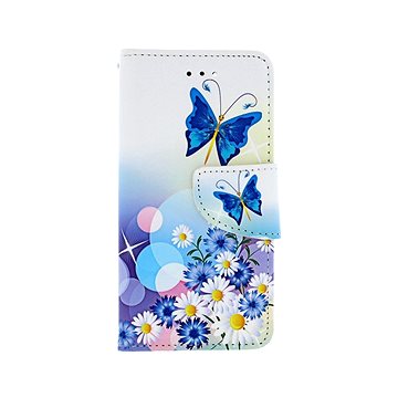 TopQ Pouzdro iPhone SE 2022 knížkové Bílé s motýlkem 74689 (Sun-74689)