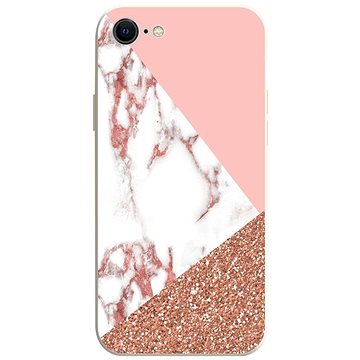 TopQ Kryt iPhone SE 2020 Mramor růžový glitter 75356 (Sun-75356)