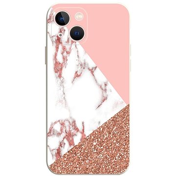 TopQ Kryt iPhone 13 Mramor růžový glitter 75347 (Sun-75347)