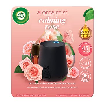 AIR WICK Aroma difuzér, černý + Náplň - Svůdná vůně růže (5999109541963)