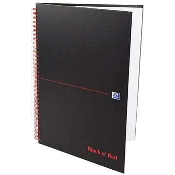 OXFORD Black n´ Red Notebook A4, 70 listů, linkovaný (400047608)