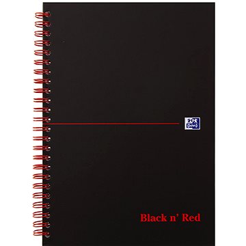 OXFORD Black n´ Red Notebook A5, 70 listů, čtverečkovaný (400047652)