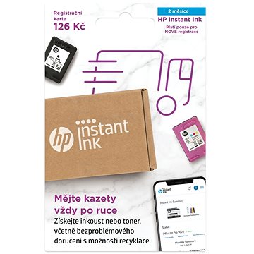 HP Instant Ink Registrační karta na 2 měsíce (6E7B6AE)