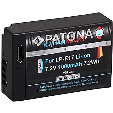 PATONA baterie pro Canon LP-E17 1000mAh Li-Ion Platinum USB-C nabíjení (PT1352)