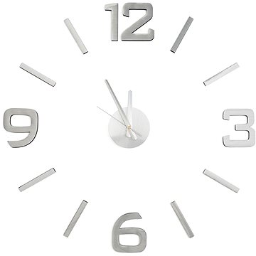 Nástěnné hodiny Classic Style, nalepovací, stříbrné (HM4-WSC-10EM101S)