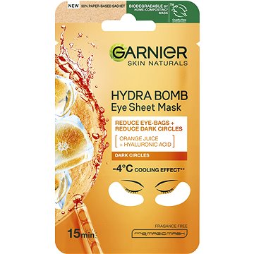GARNIER Skin Naturals povzbuzující oční maska obohacená o šťávu z pomeranče a kyselinu hyaluronovou, (3600542154840)
