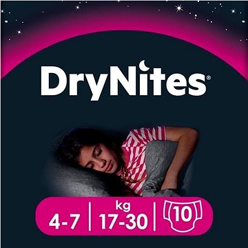 HUGGIES Dry Nites Medium 4–7 years Girls (10 ks) (5029053527581)