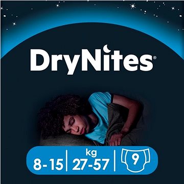 HUGGIES Dry Nites Large 8–15 years Boys (9 ks) (5029053527598)