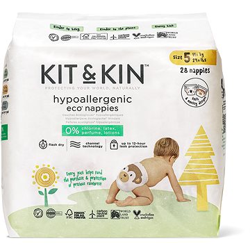 Kit & Kin Eko Naturally Dry Nappies vel. 5 (28 ks) (5060479850044)