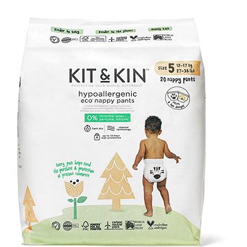 Hračky, pre deti a bábätká - Kit & Kin Eko Nappy Pants Naturally Dry veľ. 5 (20 ks)