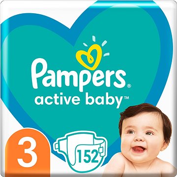 PAMPERS Active Baby vel. 3 (152 ks) - měsíční balení (8001090951533)