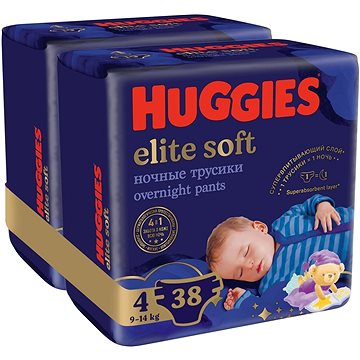 HUGGIES Elite Soft Pants přes noc Pants vel. 4 (2× 19 ks)