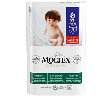 MOLTEX Natahovací plenkové kalhotky XL +14 kg (18 ks) (5411416058526)