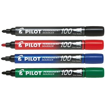 PILOT Permanent Marker 100 1.0 mm, sada 4 barev (SCA-100-S4)