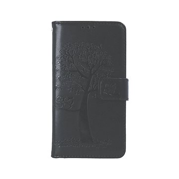 TopQ Pouzdro iPhone 13 mini knížkové Černý strom sovičky 66437 (Sun-66437)