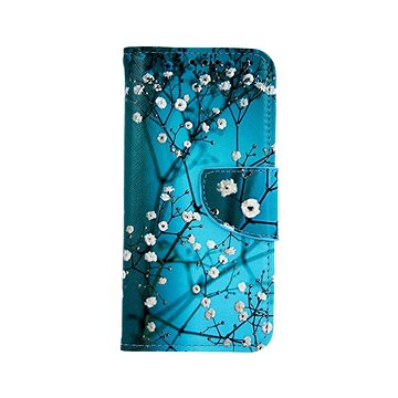 TopQ Pouzdro Samsung A40 knížkové Modré s květy 41043 (Sun-41043)