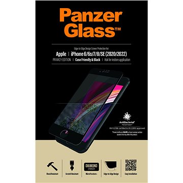 PanzerGlass Edge-to-Edge Privacy pro Apple iPhone 6/6s/7/8/SE (2020)/SE (2022) černé (P2679)