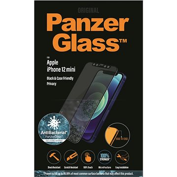 PanzerGlass Edge-to-Edge Privacy Antibacterial pro Apple iPhone 12 Mini černé (P2710)