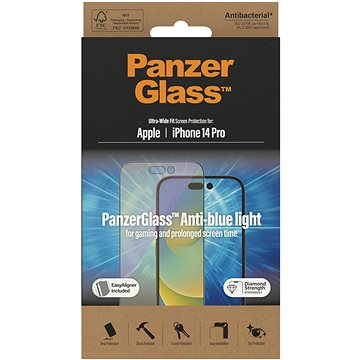 PanzerGlass Apple iPhone 14 Pro s Anti-BlueLight vrstvou a instalačním rámečkem (2792)