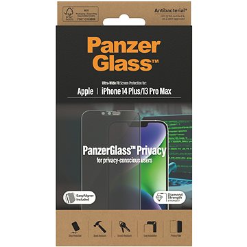 PanzerGlass Privacy Apple iPhone 13 Pro Max/14 Plus s instalačním rámečkem (P2785)