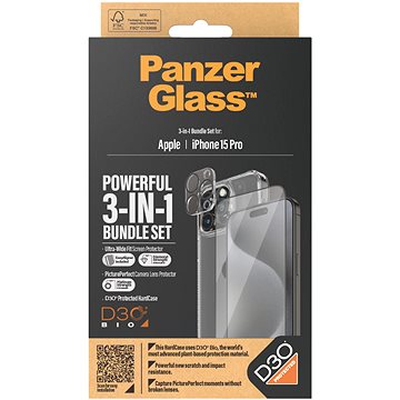 PanzerGlass Bundle 3v1 Apple iPhone 15 Pro (PG sklo + HardCase D30 + Camera Protector)