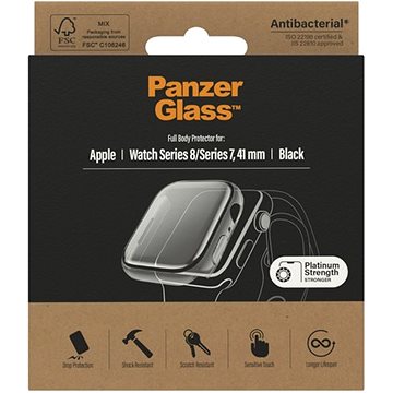PanzerGlass Full Protection Apple Watch 7/8 41mm (černý rámeček) (3663)