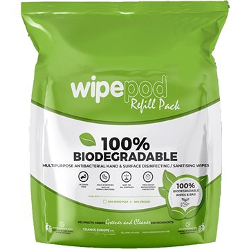 Wipepod 100% biologicky rozložitelné desinfekční utěrky (780305512339)