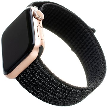 FIXED Nylon Strap pro Apple Watch 42/44/45/Ultra 49mm reflexně černý (FIXNST-434-REBK)