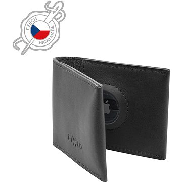 FIXED Wallet for AirTag z pravé hovězí kůže černá (FIXWAT-SMMW2-BK)