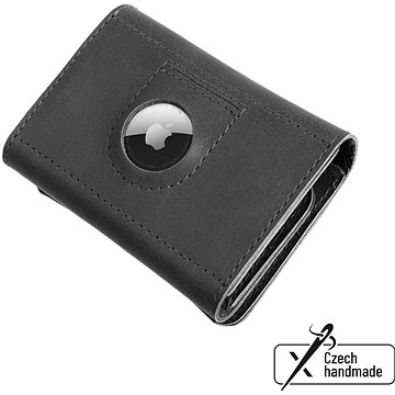 FIXED Tripple Wallet for AirTag z pravé hovězí kůže černá (FIXWAT-TR2-BK)