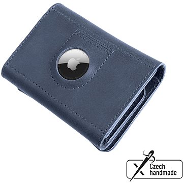 FIXED Tripple Wallet for AirTag z pravé hovězí kůže modrá (FIXWAT-TR2-BL)