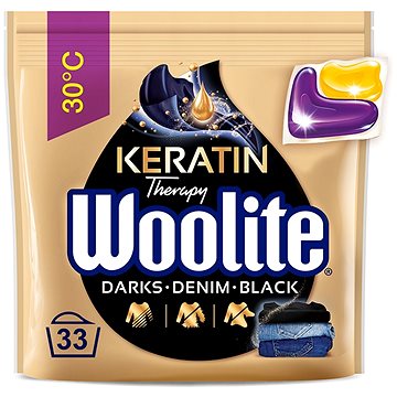 WOOLITE Black Darks Denim s keratinem 33 ks (5900627094145)