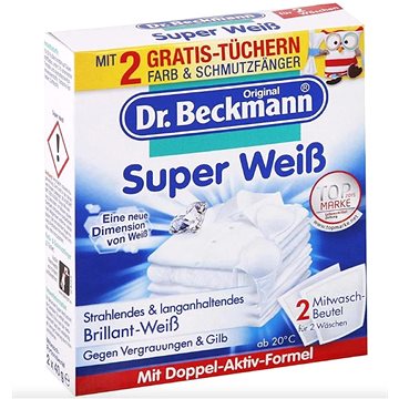 DR. BECKMANN ubrousky na praní bílá 2× 40 g (4008455004174)