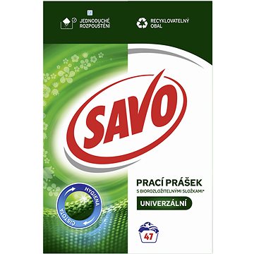 SAVO univerzální prací prášek 3,29 kg (47 praní) (8720181315084)