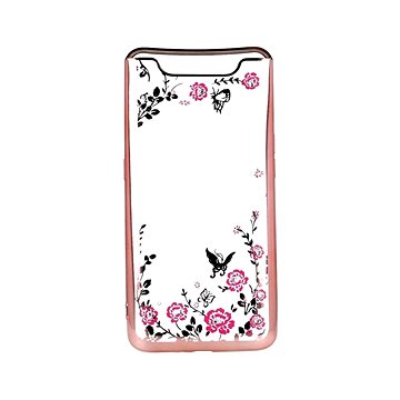 TopQ Samsung A80 silikon růžový s růžovými květy 47247 (Sun-47247)