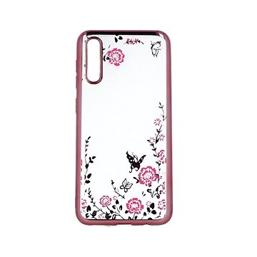 TopQ Samsung A30s silikon růžový s růžovými květy 46064 (Sun-46064)