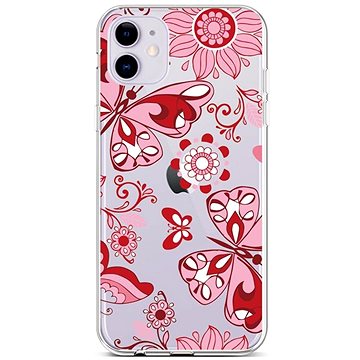 TopQ iPhone 11 silikon Pink Butterfly 45008 (Sun-45008)