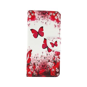 TopQ Samsung A12 knížkové Růžoví motýlci 57133 (Sun-57133)