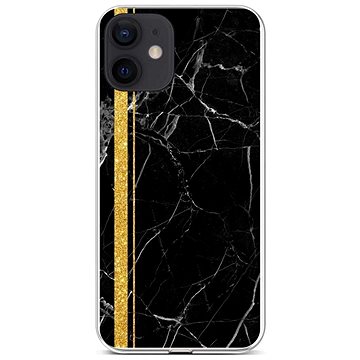 TopQ STYLE iPhone 12 silikon Mramor černo-zlatý 58554 (Sun-58554)
