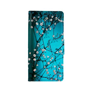TopQ Xiaomi Redmi Note 9 knížkový Modrý s květy 50603 (Sun-50603)